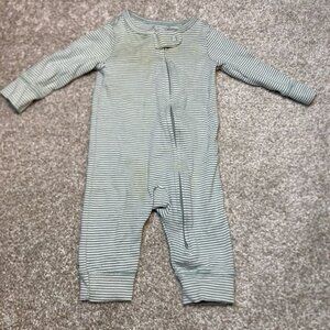 Striped Baby Long-Sleeve Cotton Footless Sleeper Pajamas Zipper Closure